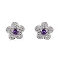 Fashion Temperament Full Diamond Zircon Snowflake Stud Earrings Flower Purple Diamond Stud Earrings Jewelrypicture12